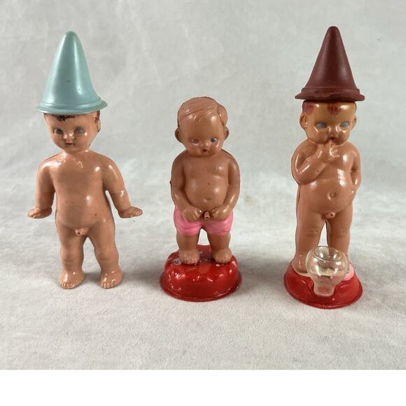 Little Squirt Bubbling Babies Celluloid Dolls Lot of 3 Vintage Made in Japan - Picture 1 of 9
